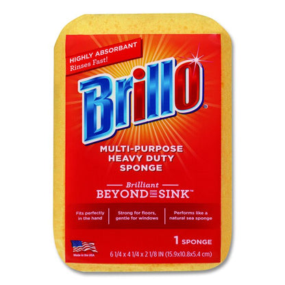 Multi-Purpose Sponge, 4.25 x 6.25, 2.12" Thick, Yellow, 6/Carton
