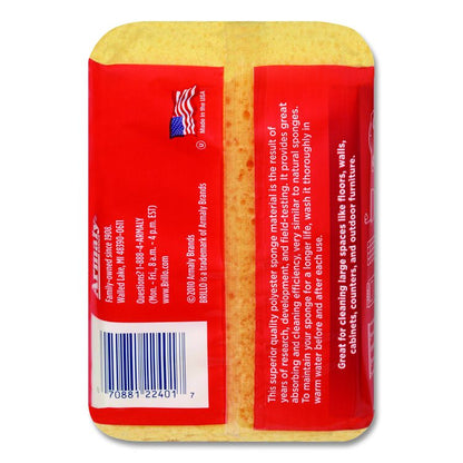 Multi-Purpose Sponge, 4.25 x 6.25, 2.12" Thick, Yellow, 6/Carton