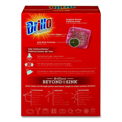 Steel Wool Soap Pads, 2.5 x 3, Gray/Pink, 10 Pads/Box, 12 Boxes/Carton