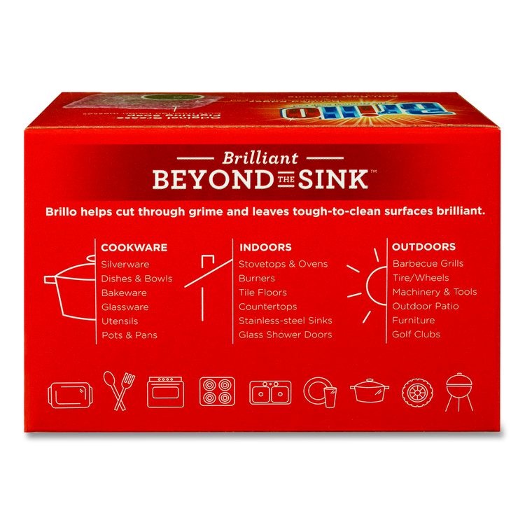 Steel Wool Soap Pads, 2.5 x 3, Gray/Pink, 4 Pads/Box, 12 Boxes/Carton
