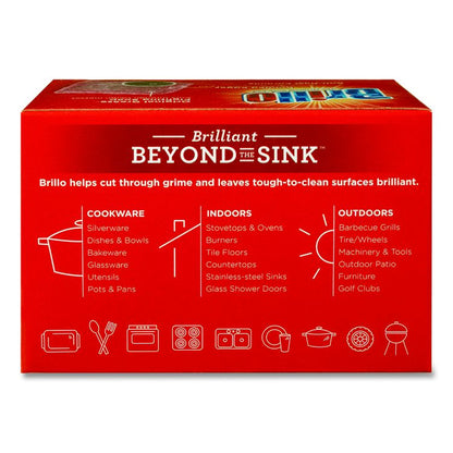 Steel Wool Soap Pads, 2.5 x 3, Gray/Pink, 4 Pads/Box, 12 Boxes/Carton