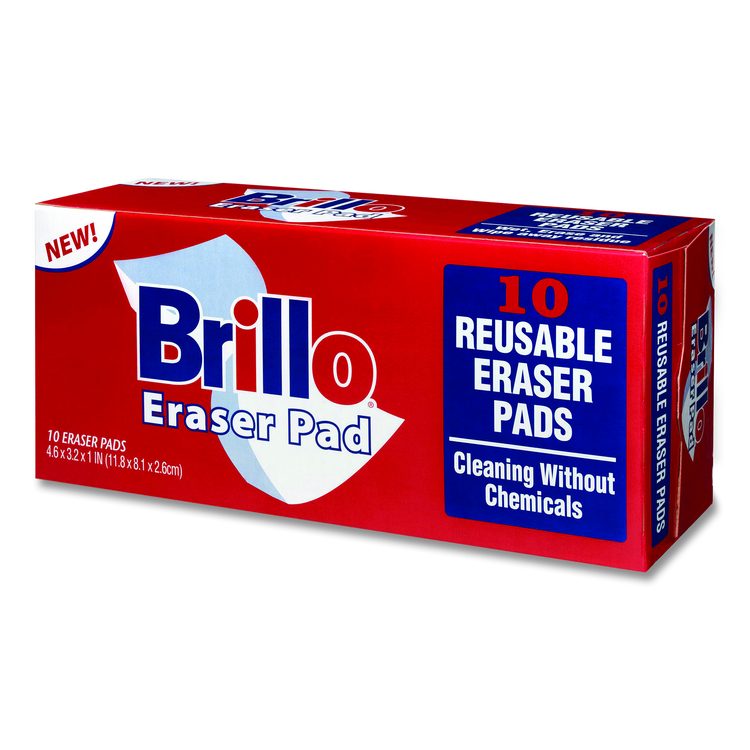 Commercial Eraser Pads, 3.2 x 4.6, 1" Thick, White, 10 Erasers/Box, 12 Boxes/Carton