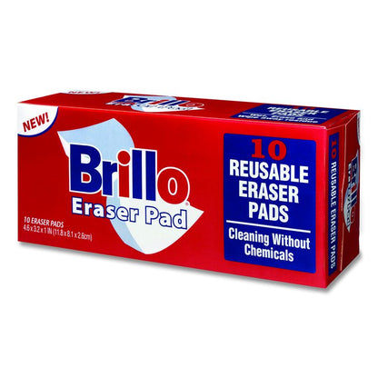 Commercial Eraser Pads, 3.2 x 4.6, 1" Thick, White, 10 Erasers/Box, 12 Boxes/Carton