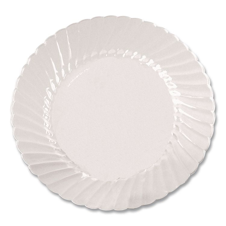 Classicware Plastic Plates, 6" dia, Clear, 12/Pack, 15 Packs/Carton