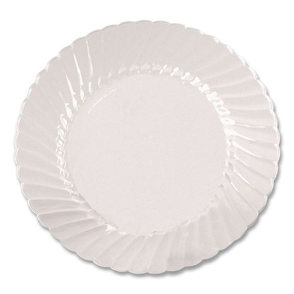 Classicware Plastic Plates, 6" dia, Clear, 12/Pack, 15 Packs/Carton