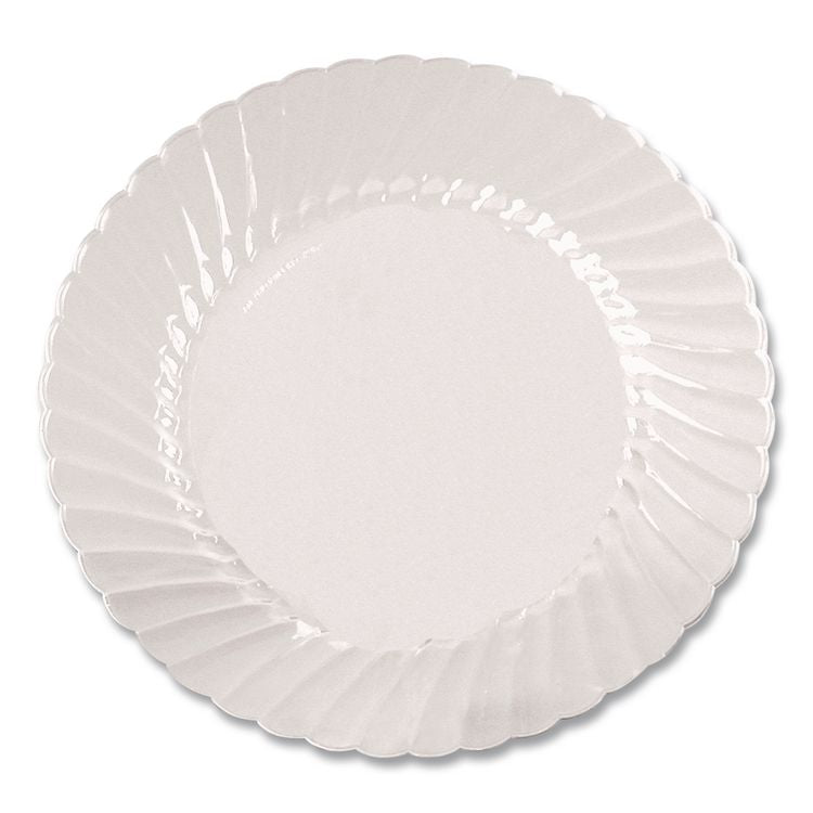 Classicware Plates, Plastic, 10.25" dia, Clear, 12/Bag, 12 Bags/Carton