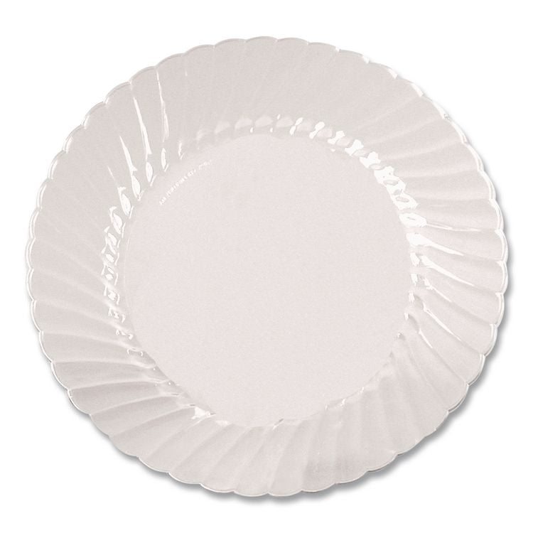 Classicware Plastic Dinnerware Plates, 10.25" dia, Clear, 12/Pack
