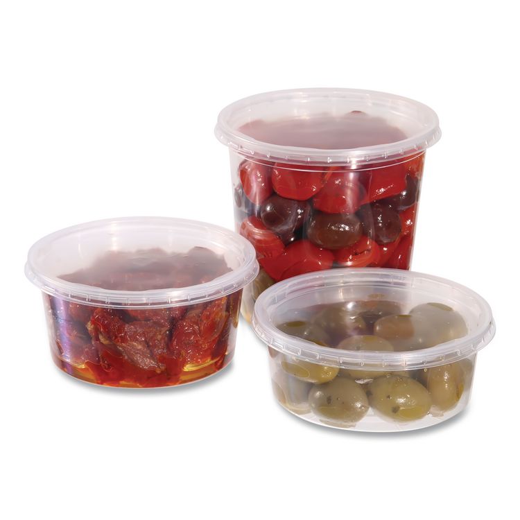 Deli Containers, 8 oz, Clear, Plastic, 50/Pack, 10 Pack/Carton