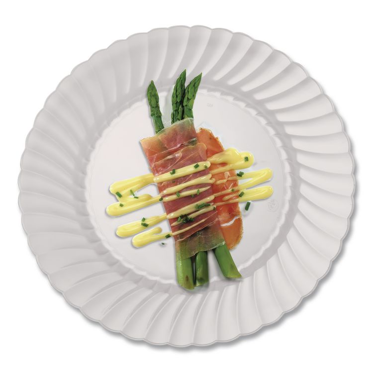 Classicware Plates, Plastic, 9" dia, Clear, 10/Bag, 18 Bags/Carton