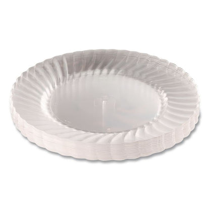 Classicware Plastic Plates, 6" dia, Clear, 12/Pack, 15 Packs/Carton