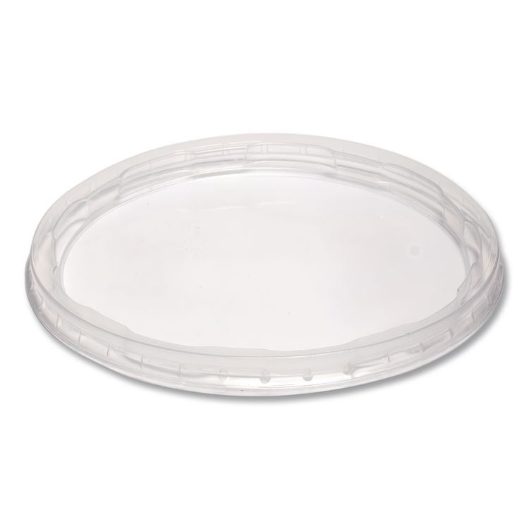Deli Container Lids, Plug-Style, Clear, Plastic, 50/Pack, 10 Packs/Carton