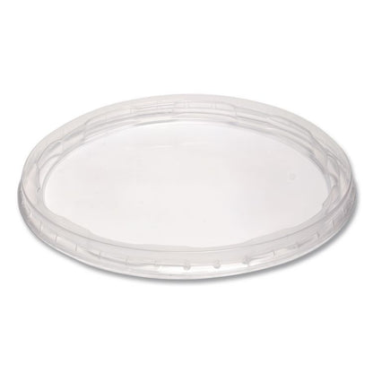 Deli Container Lids, Plug-Style, Clear, Plastic, 50/Pack, 10 Packs/Carton