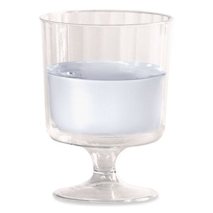 Classic Crystal Plastic Wine Glasses on Pedestals, 5 oz, Clear, 10/Pack, 24 Packs/Carton