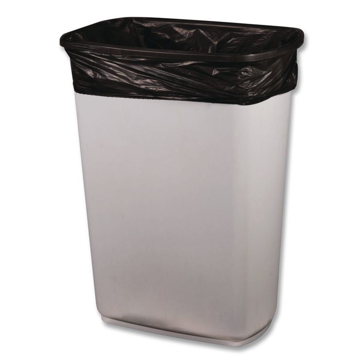 Reprocessed Resin Can Liners, 60 gal, 1.5 mil, 38" x 58", Black, Flat Pack, 100/Carton