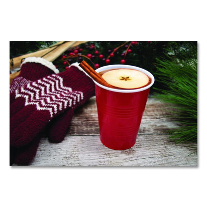 SOLO Party Plastic Cold Drink Cups, 16 oz, Red, 24/Pack, 25 Packs/Carton