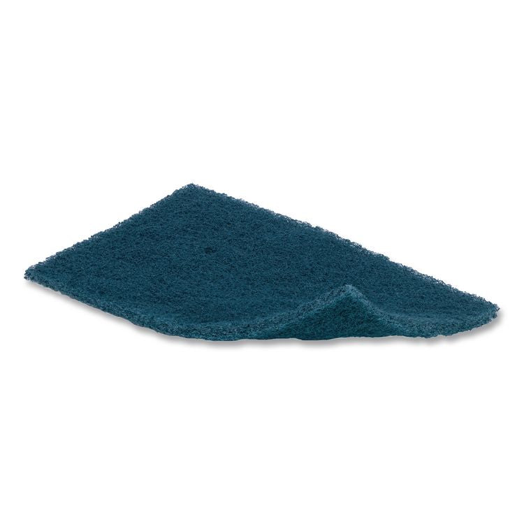 Medium-Duty Scrub Pad, 4.62 x 10, Blue, 10/Carton