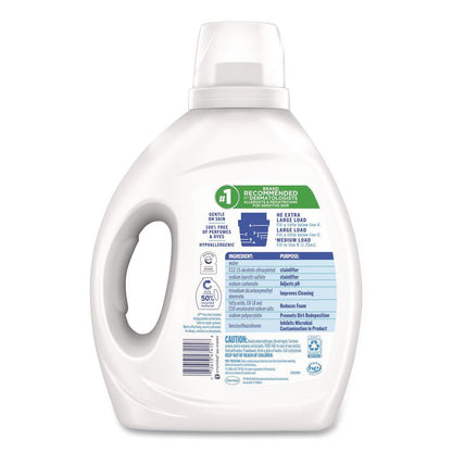 Free Clear HE Laundry Detergent, 58 Loads, Unscented, 73 oz Bottle, 6/Carton