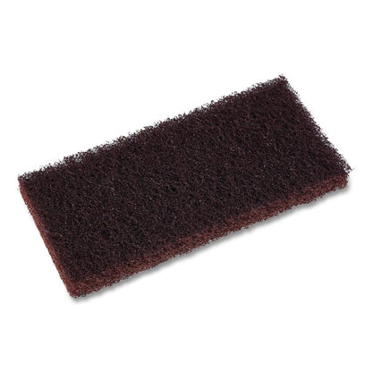 Heavy-Duty Utility Pad, 4.62 x 10, Brown, 10/Carton