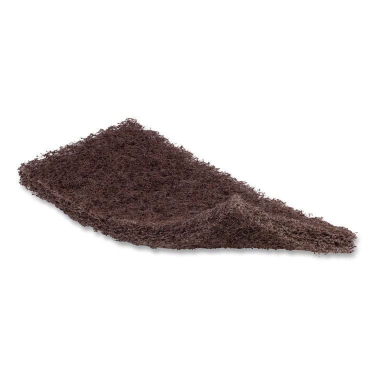 Heavy-Duty Utility Pad, 4.62 x 10, Brown, 10/Carton