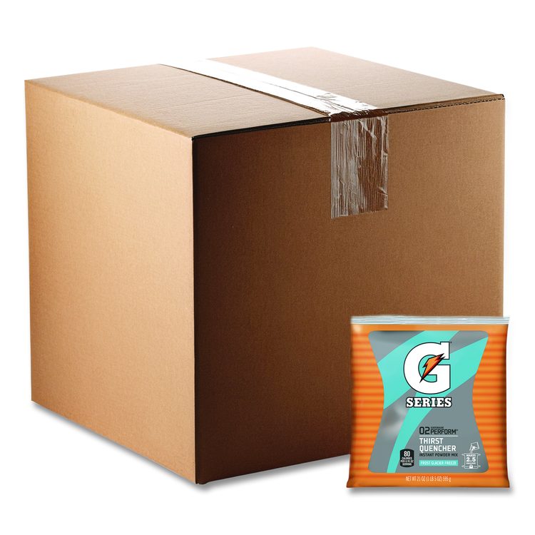Powdered Drink Mix, Glacier Freeze, 21 oz Packet, Yields 2.5 Gallons per Packet, 32/Carton