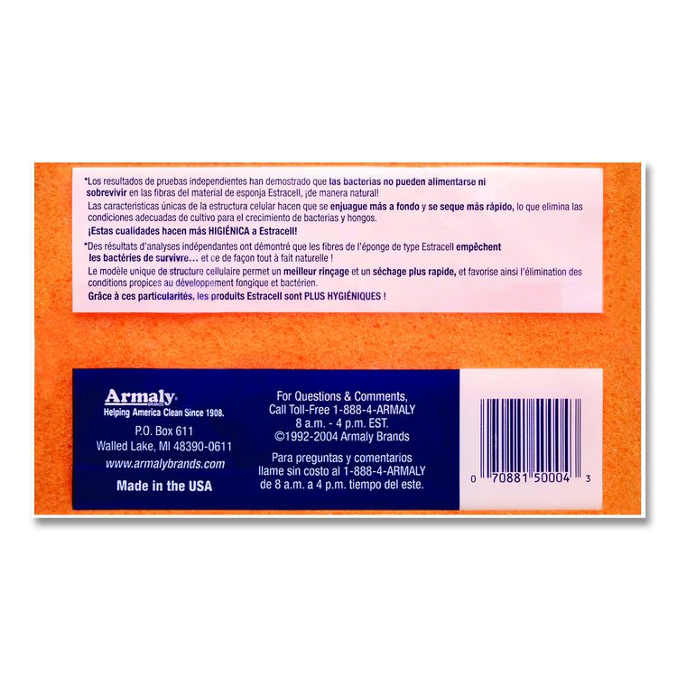 Commercial Heavy Duty Scrub Sponge, 3.5 x 6.12, 0.8" Thick, Orange/Green,12/Carton