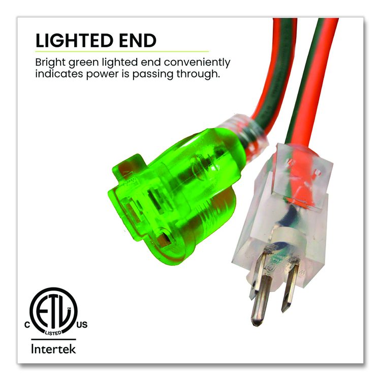 16 AWG Outdoor Extension Cord, 25 ft, 13 A, Orange