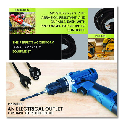 16 AWG Outdoor Extension Cord, 25 ft, 13 A, Black