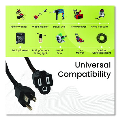 16 AWG Outdoor Extension Cord, 25 ft, 13 A, Black