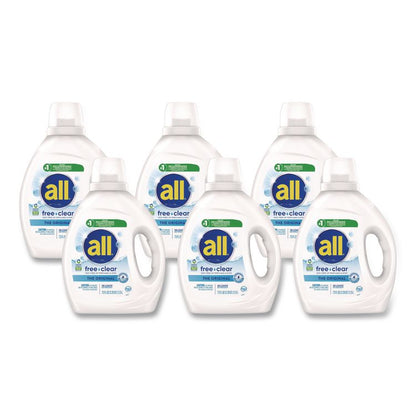 Free Clear HE Laundry Detergent, 58 Loads, Unscented, 73 oz Bottle, 6/Carton