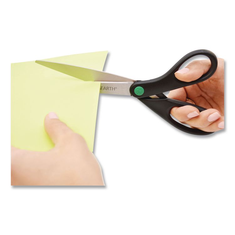 KleenEarth Scissors, 9" Long, 3.75" Cut Length, Straight Black Handle