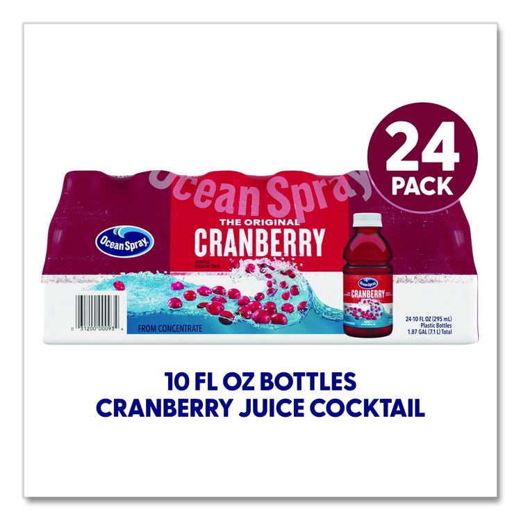 Cranberry Juice Cocktail, Cranberry, 10 oz Bottle, 24/Carton