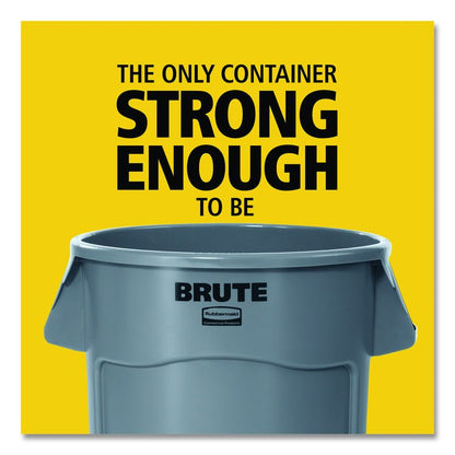 Vented Round Brute Container, 32 gal, Plastic, Red