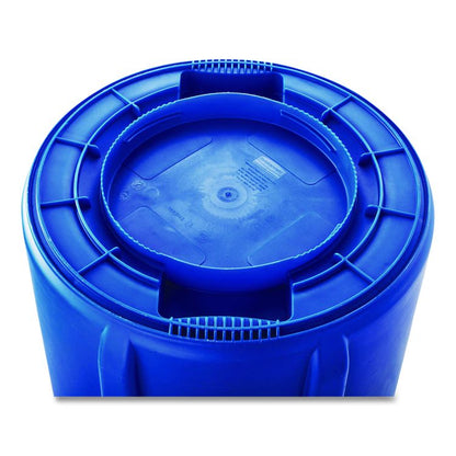 Vented Round Brute Container, 44 gal, Plastic, Blue