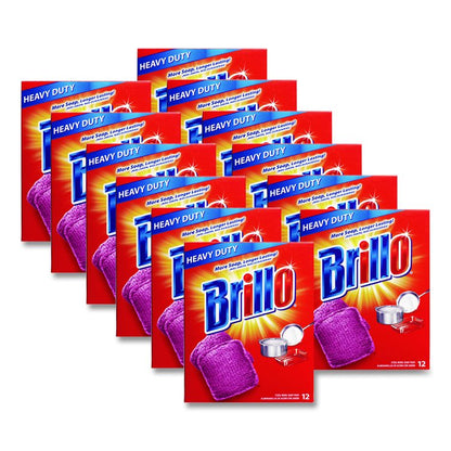 Steel Wool Soap Pads, 3 x 3, Gray/Pink, 12 Pads/Box, 12 Boxes/Carton