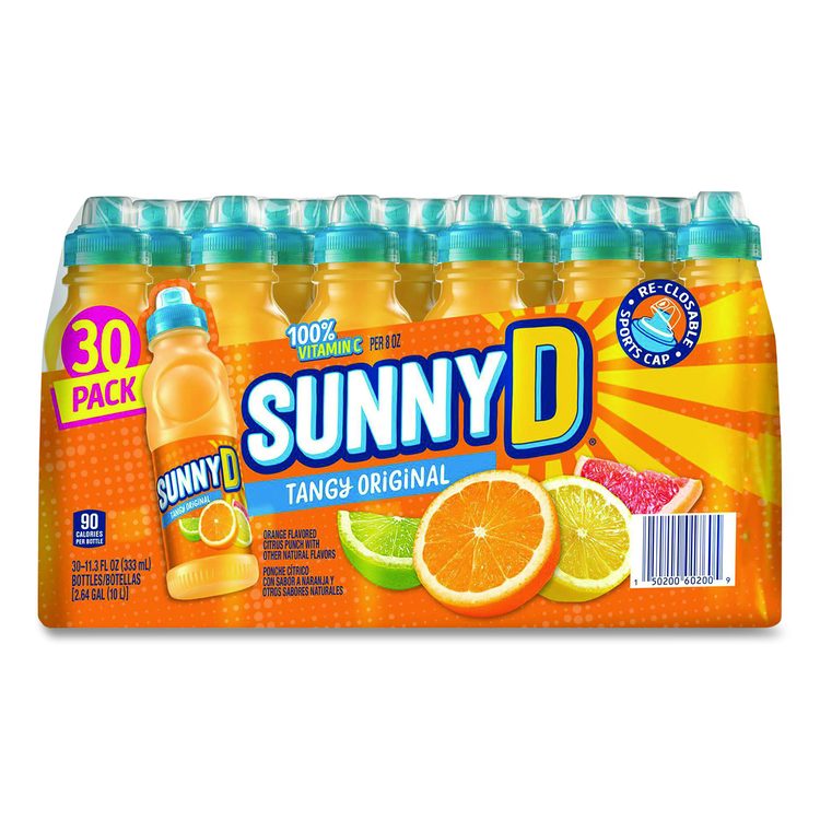 Tangy Original Sport Bottle, Orange, 11.3 oz Bottle, 30/Carton