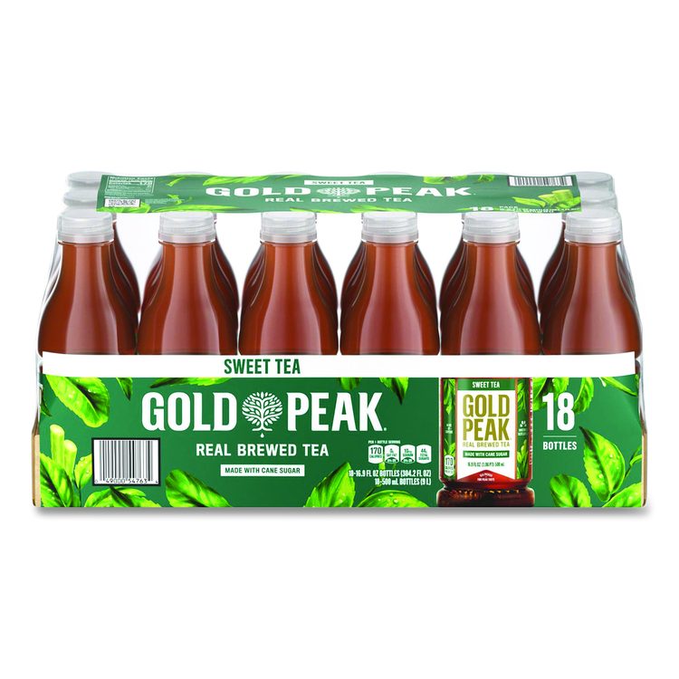 Sweet Black Tea Bottles, 16.9 oz Bottle, 18/Carton