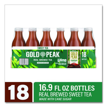 Sweet Black Tea Bottles, 16.9 oz Bottle, 18/Carton