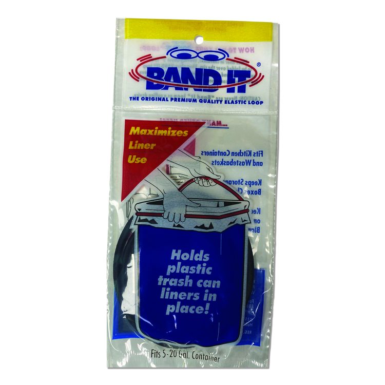 Trash Can Loops, for 5 gal to 20 gal Can, 0.25" x 16", Black, 36/Carton