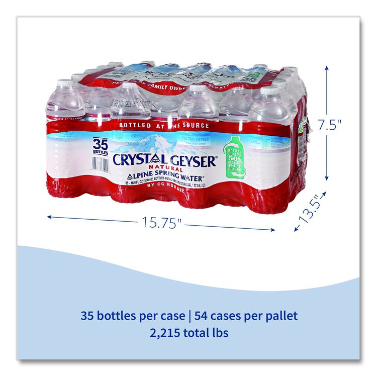 Alpine Spring Water, 16.9 oz Bottle, 35/Carton, 54 Cartons/Pallet