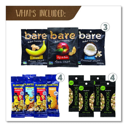 Fruits and Nuts Snack Box, 37 Assorted Snacks/Box