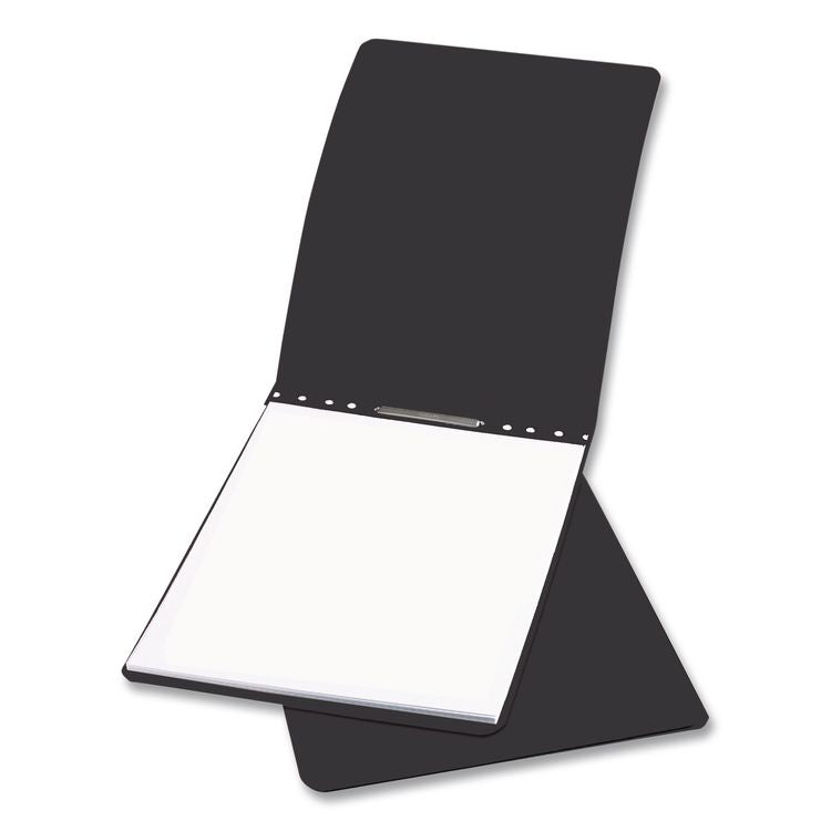 PRESSTEX Report Cover w/Tyvek Reinforced Hinge, Top Bound, Two-Piece Prong Fastener, 3" Capacity, 8.5 x 11, Black/Black