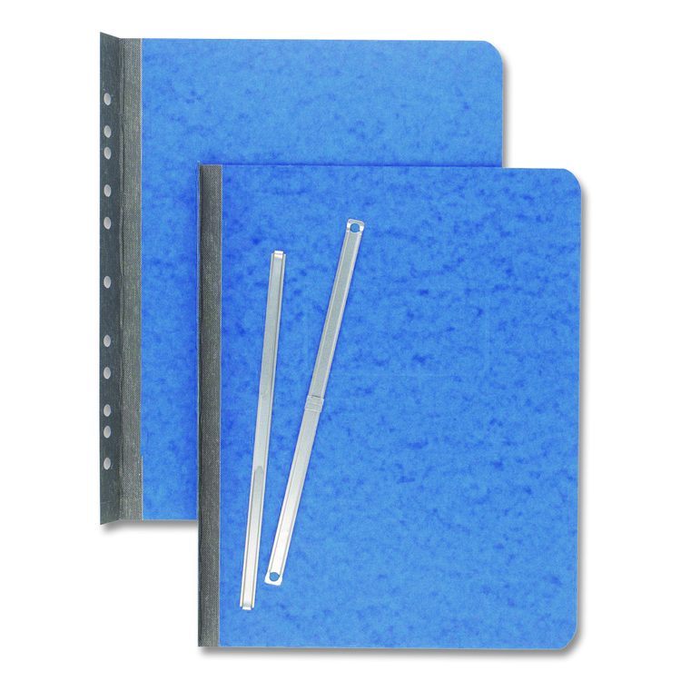 PRESSTEX Report Cover with Tyvek Reinforced Hinge, Side Bound, Two-Piece Prong Fastener, 3" Capacity, 8.5 x 11, Light Blue