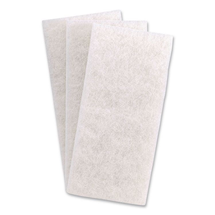 Fine Grade Utility Pad, 4.62 x 10, White, 10/Carton