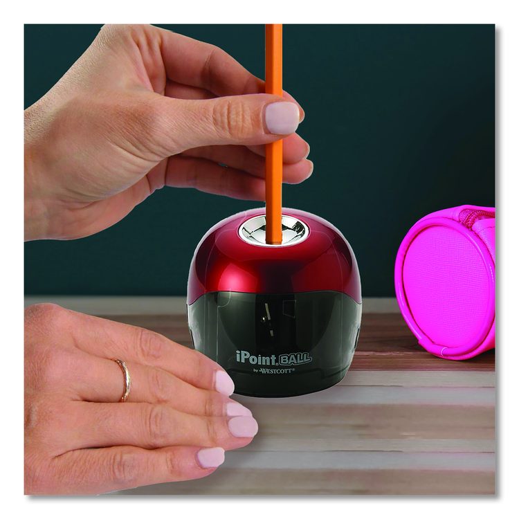 iPoint Ball Battery Sharpener, Battery-Powered, 3 x 3.25, Red/Black