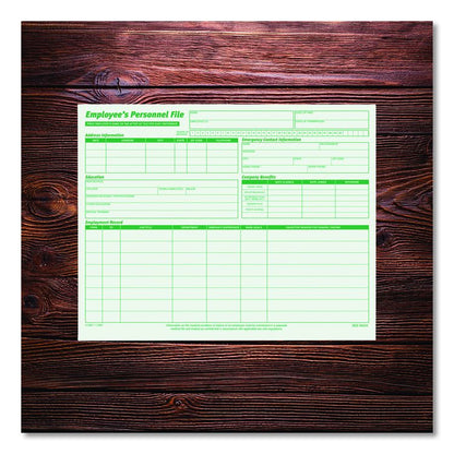 Employee's Record File Folder, Straight Tabs, Letter Size, Index Stock, Green, 20/Pack