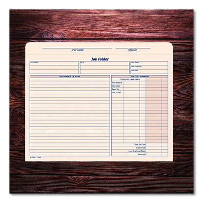 Job Folder, Straight Tabs, Letter Size, Manila, 20/Pack