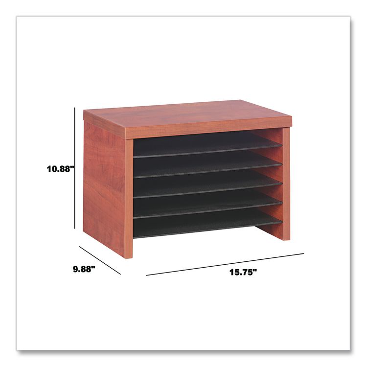 Alera Valencia Series Under-Counter File Organizer, 6 Sections, 15.75" x 9.88" x 10.88", Medium Cherry