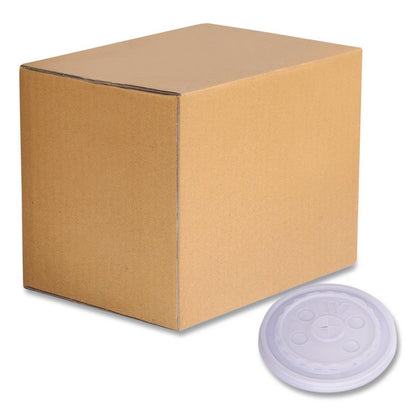 Plastic Lids for Foam Cups and Bowls, Slotted, Fits 12 oz to 24 oz Cold Cups, Translucent, 1,000/Carton