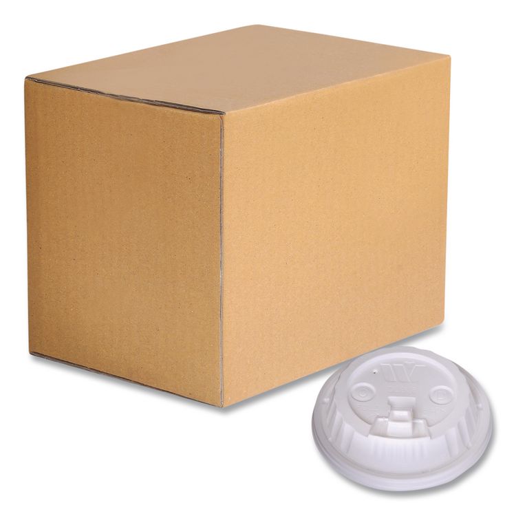 Plastic Lids for Foam Cups and Bowls, Dome, Fits 12 oz to 24 oz Hot Cups, White, 1,000/Carton
