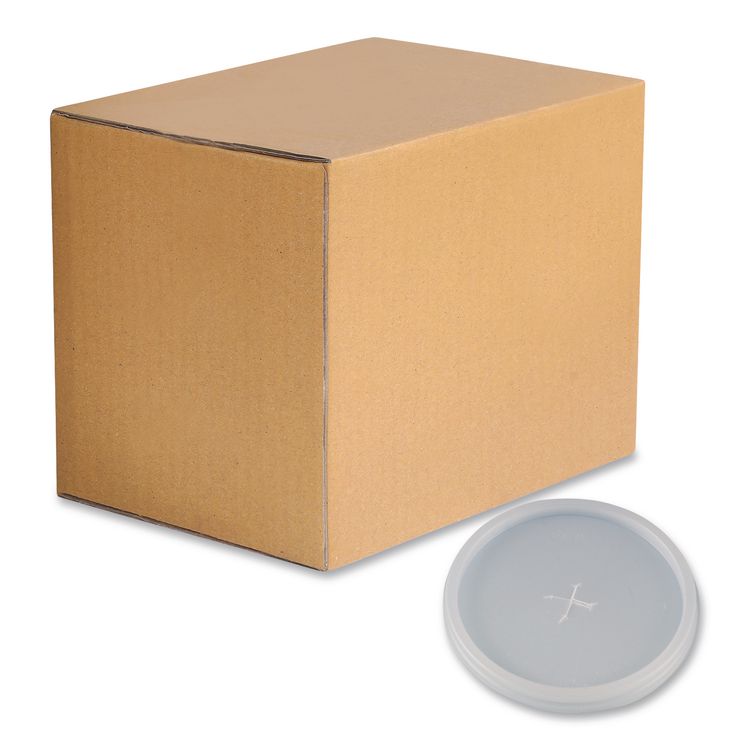 Plastic Lids for Foam Cups and Bowls, Slotted, Fits 8 oz to 10 oz Hot Cup, Translucent, 1,000/Carton